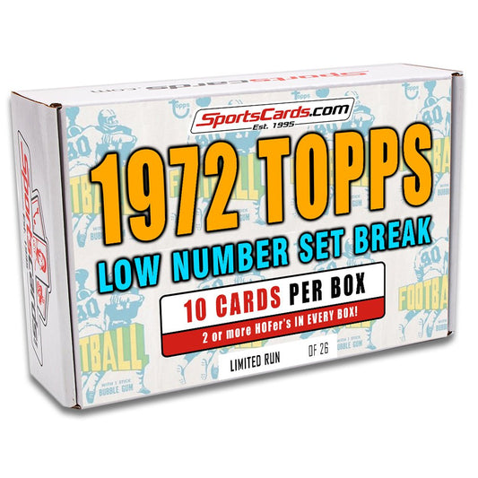 1972 TOPPS FOOTBALL LOW NUMBER SET BREAK BOX– 10 CARDS PER BOX!