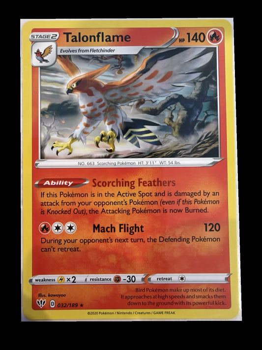 Talonflame 032/189 Darkness Ablaze Non-Holo front — actual card