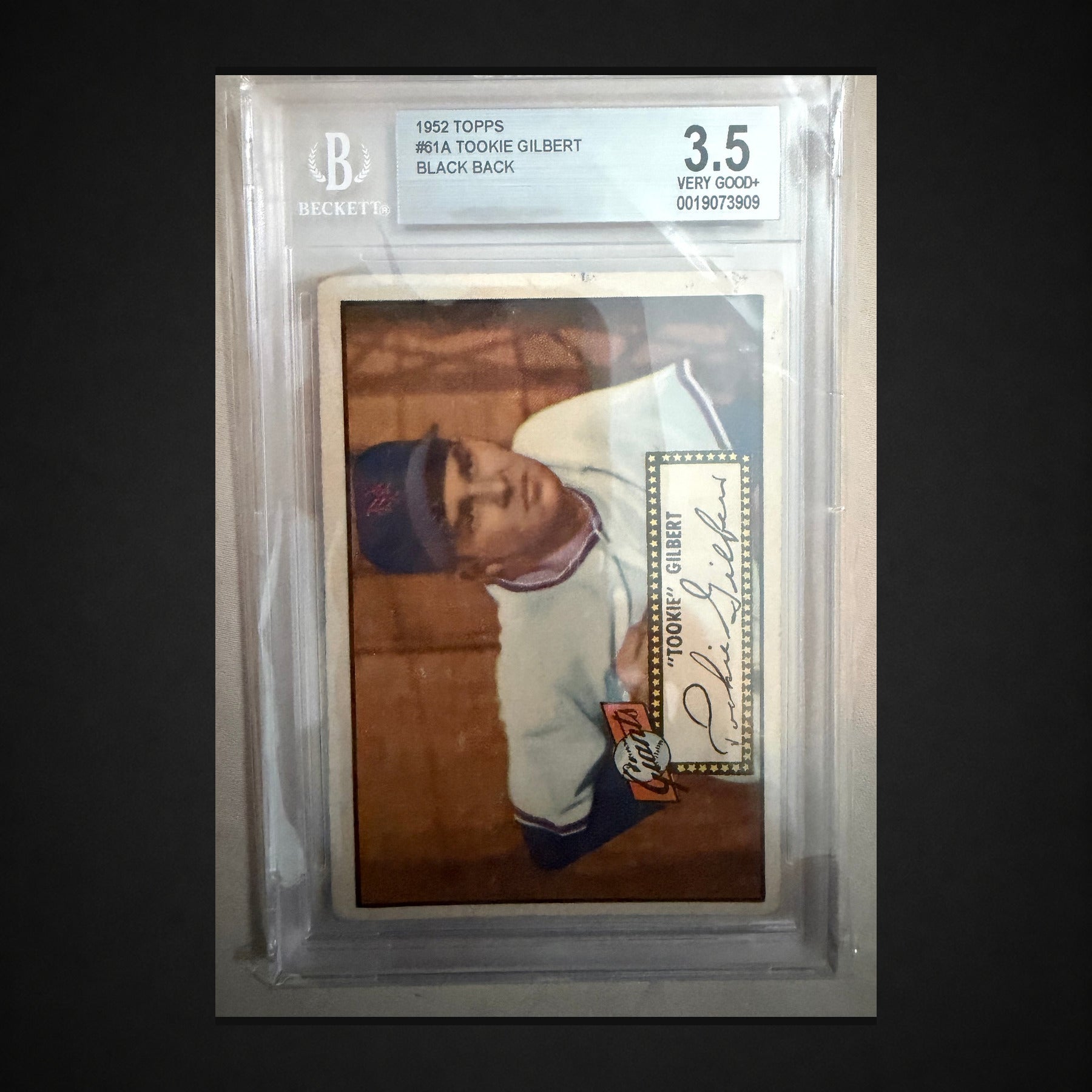 1952 Topps Tookie Gilbert BGS 3.5 card front