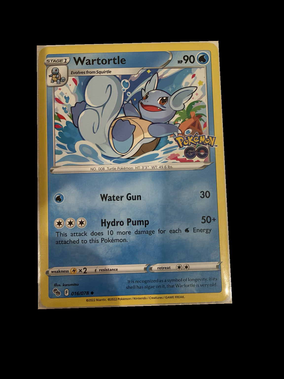 Wartortle 016/078 Non-Holo front — actual card